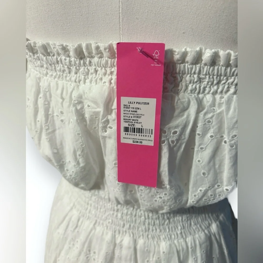 LILLY PULITZER Nikole Strapless Eyelet Midi Dress - Picture 7 of 10